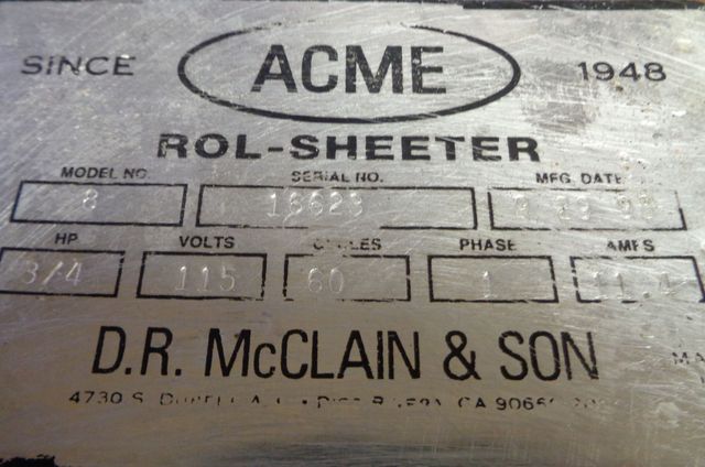 Acme Rol-Sheeter, Model: 8
